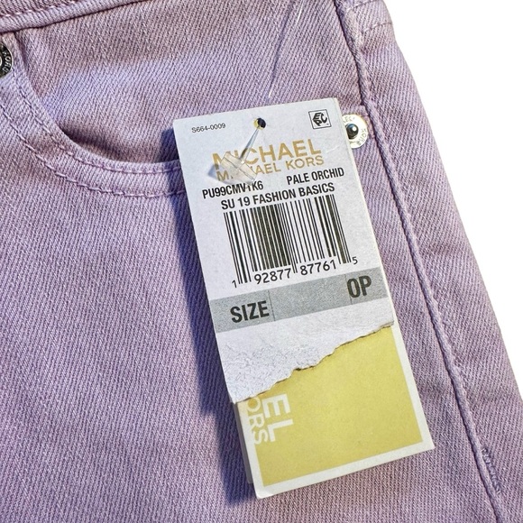 NWT MICHAEL Michael Kors ‘Izzy’ Cropped Skinny Jeans in “Pale Orchid” Size 0P - Picture 4 of 11